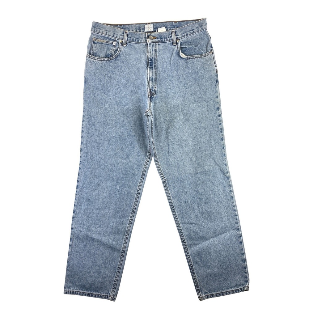 Calvin Klein Easy Fit Jeans Mens 38x32 Light Wash Denim Straight Leg Vintage 90s